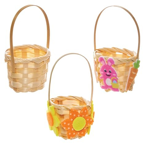 Baker Ross FX966 Mini Woven Baskets - Pack of 6, Easter Embellishments for Crafts