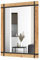 GOPLUS Wandspiegel, dekorativer Spiegel mit Holzrahmen, rechteckiger Spiegel, Hängespiegel für Wohnzimmer, Bad & Flur, Natur (77 x 100 cm)