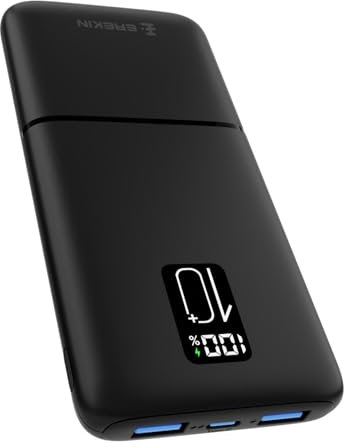 EREKIN Batterie Externe, 22.5W 10000mAh Charge Rapide, Batterie Portable 4 Ports,USB C, PD3.0 QC4.0 Compatible avec iPhone 16 15 14 13 12 Pro Max Mini Plus Samsung iPad etc