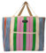 Mr. Wonderful - Bolsa estampada rayas - Verde y morado - Bolsa de mujer - Bolsa de viaje y playa
