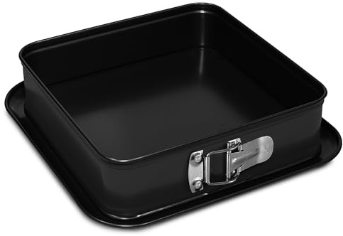Formegolose Kollektion, quadratische Form mit Tropfschutz, 24 x 24 cm, aus Stahl mit Antihaftbeschichtung, Farbe Schwarz