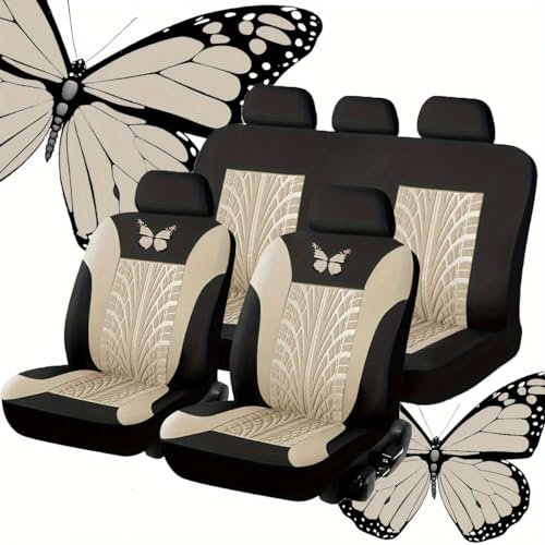RiJpex 9pcs Autositzschoner,kompatibel mit Renault Twingo,Sitzbezüge,3-Beige