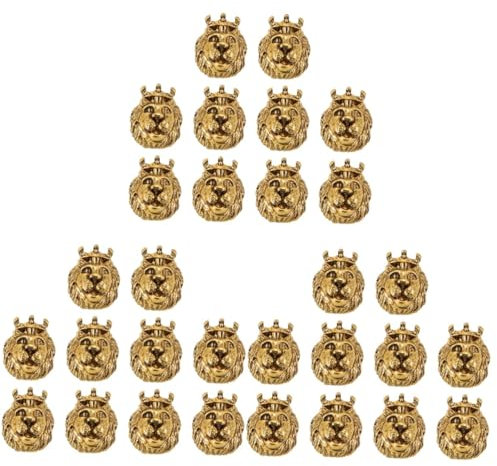 STOBOK 30 Stück Löwenkopf Perlen Löwen Perlen Für Die Schmuckherstellung Perlen Für DIY Handwerk Löwen Schmuckdekoration DIY Charms Schmuckherstellungszubehör Armband Perlen