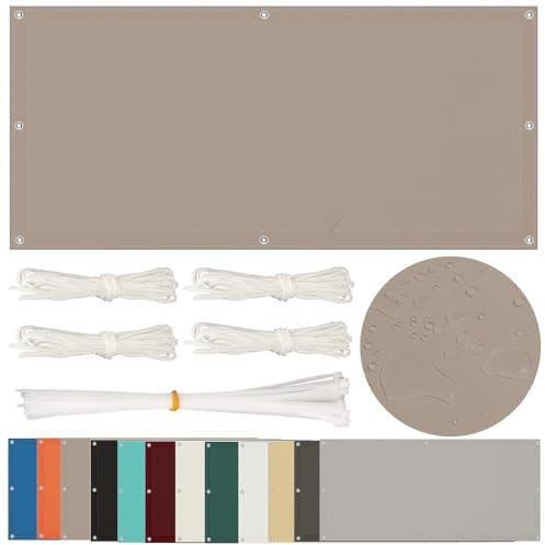 Sonnensegel Wasserdicht 3x6, Sonnensegel Rechteckig mit Ösen 3x6M Multi Farbe und Größe Sonnensegel Balkon UV Schutz Sonnenschutz für Balkon Terrasse Garten Schwer, Braun
