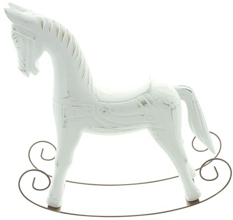 FRANK FLECHTWAREN Deko-Schaukelpferd Vintage, MDF, Metall, braun Maße: 30 x 8 x 31 cm, nostalgisch, Vintage, vielseitige Dekoration