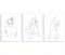 PZMZMCA Sexy weiblicher Körper Kunstdrucke Nackt Akt Leinwand Wandkunst Strichzeichnung Poster Abstrakte Frau Malerei Bilder Schlafzimmer Dekor-50x70cmx3 Rahmenlos
