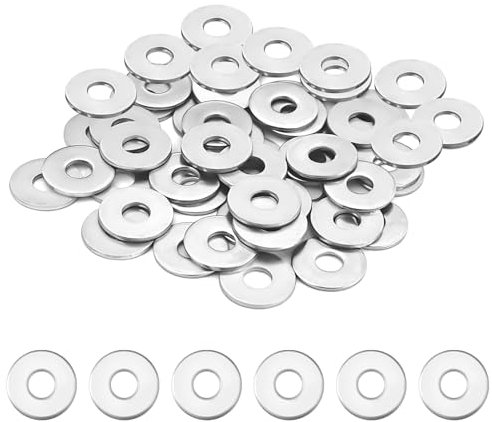 YOURKAY Rondelles en acier inoxydable M6, 50 pièces Rondelles Cuivre en acier inoxydable 304, Rondelles Lève-porte 18 x 1,5 mm Rondelles étanches et inoxydables pour vis M6, boulons et écrous