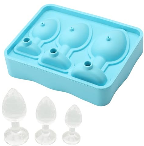 Silikon Analplug Shaped Eiswürfelform Lustig Backform Eiswürfelform Silikon Funny Puddingform Kuchenform Backform Neuheit Butt Plug geformt Eiswürfelschale für Eiswürfel DIY Zubehör