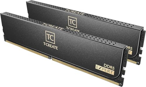 TEAMGROUP T-Create Expert CTCED564G6000HC38JDC01 DDR5 RAM Memory Kit 64GB (2 x 32GB) 6000 MHz (PC5-48000) CL38-46-46-84 Intel XMP 3.0 and AMD Expo, Black
