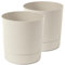 Tymar Macetero con plato, paquete de 2 unidades, maceta decorativa de plástico, forma redonda, moderna, para interiores (35 cm de diámetro, paquete de 2 unidades), color beige