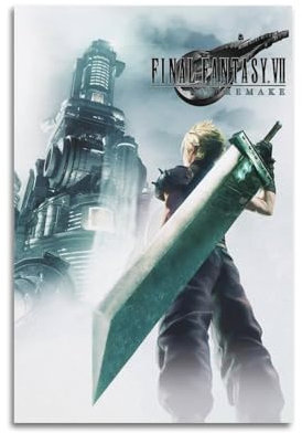 WEQYWEY Final Fantasy Vii Poster, Wandkunst, Leinwand, Vintage-Musik und Filme, ästhetisches Poster, dekoratives Gemälde, Wohnzimmer, Schlafzimmer, Dekoration, 30 x 45 cm, ungerahmt, 3 Stück