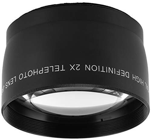 Qukaim 2X Teleobjektiv, optisches Glas-Kameraobjektiv mit 55 mm Filterdurchmesser, Telekonverter, Kamera-Hilfslinse, 5,6 cm Vergrößerung, kompatibel mit verschiedenen Kameras