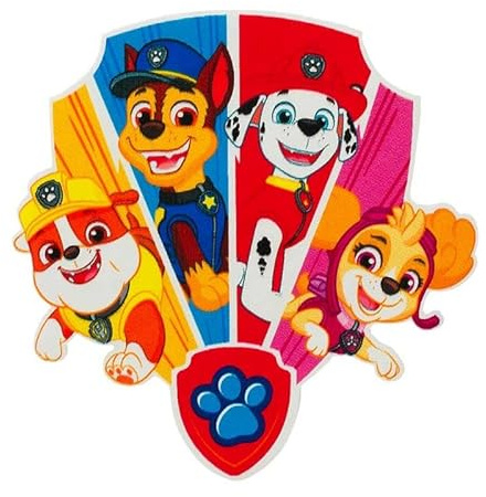 Mono-Quick Paw Patrol Team Aufnäher zum Aufbügeln 7,2 x 7,2 cm Bügelbild für Kinder mit Superhunde Hund Welpen Fan, Bügelpatch Patches Bügelflicken Geschenk