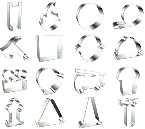 Keksformen aus Edelstahl | 16 Ausstechformen mit Feuerwehrmotiv zum Backen | Spielerische Formen für Erwachsene Partys Hochzeit Weihnachten Ostern Halloween Valentinstag