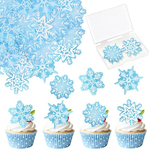 Essbare Schneeflocken Tortendeko Frozen Kuchen Muffin Desserts | 40 Stück Essbare Schneeflocken Tortendeko Frozen Kuchen Muffin Desserts Dekoration für Geburtstag Baby Hochzeit Party