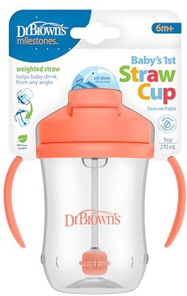 Dr. Brown’s 9oz/270ml Straw Cup - Coral