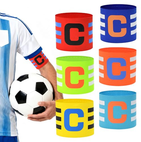 Ulluthu 4 Stück Kapitänsbinde Kinder Fussball, Verstellbare Captain Armband Spielführerbinde Elastic Kapitänsbinde Sport Spielführer Armbinden Fussball Kapitänsarmbänder für Kinder Erwachsene