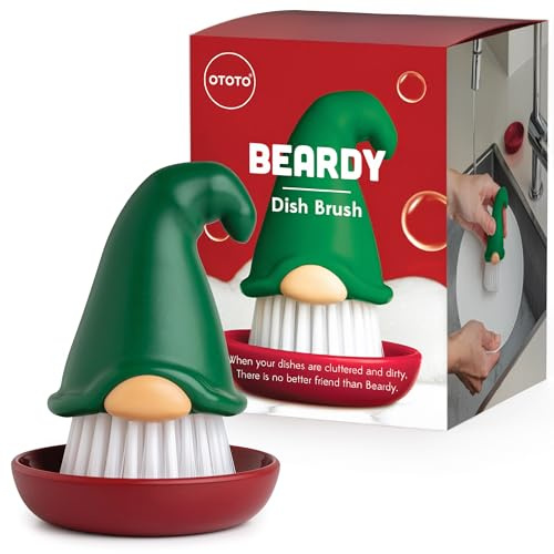 OTOTO Dwarf Beard Shape Dish Brush - Dish Scrubbing for Dinnerware, Gnomes, Unusual Gifts, Dish Brush, Cute Kitchen Accessories, Funny Kitchen Gadgets