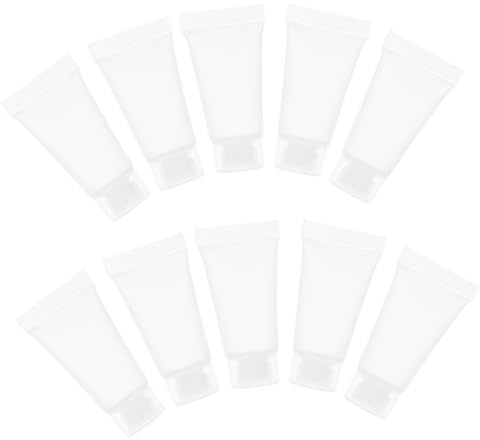 ULTECHNOVO 50pcs Refillable Cosmetic Tubes Travel Squeeze Bottles with Screw Cap for Lotion Toothpaste Hand Cream Portable Containers for Toiletries and Facial Cleaner