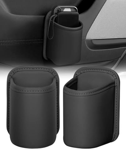 Donvuka 2 Stück Getränkehalter, Universeller Autotür Clip-on Flaschenhalter Rücksitz-Tasche Becherhalter, Kratzfester Aufbewahrungs Organizer für Wasserbecher und Getränke, Schwarz