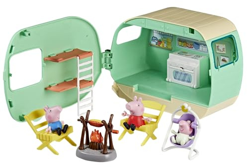 Peppa Pig Wohnwagen der DREI Wutz-Geschwister Spielset mit 3 Figuren, darunter Baby Evie, Vorschulspielzeug für Mädchen und Jungen ab 3 Jahren