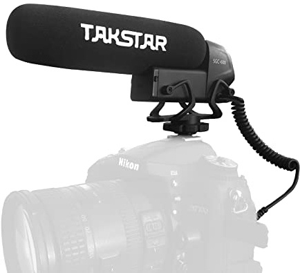 Takstar Shotgun Microphone for Camera, Super Cardioid Condenser External Microphone with 3.5mm Jack，Low Cut, Video Recording Mic for Vlog, YouTube, DSLR, Android, iOS, Streaming, Film