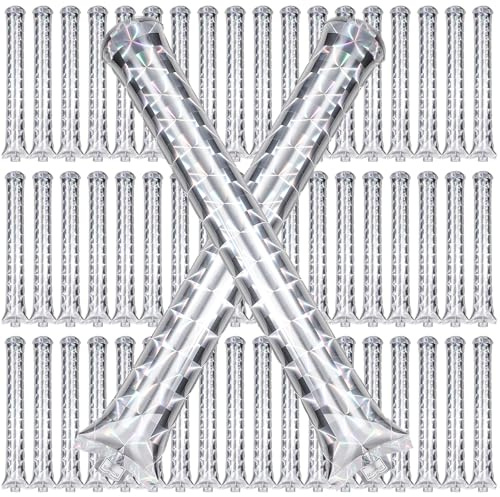 Rotatingpals 60 Pcs Glitter Thunder Sticks Inflatable Boom Sticks Bulk Round Head Cheering Team Spirit Boom Clapper Noise Maker for Sports Games Cheerleading Weddings Party Celebrations