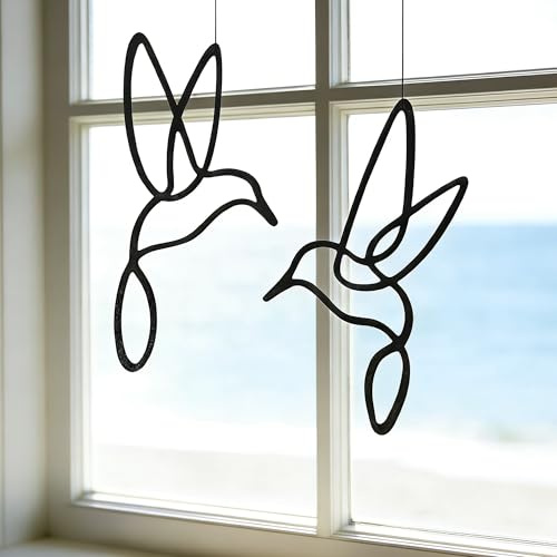 2er Fensterdeko zum Hängen, Fensterdeko Hängend Modern mit Klaren Linien | Eisen Deko für Innenräume, Vielseitige Fenster Deko Hängend für Fenster Wand, Stilvolle Deko Fenster zum Hängen