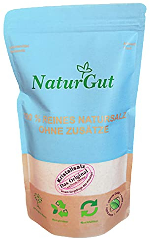 NaturGut Kristallsalz aus einem Vorgebirge des Himalaya fein im Polybeutel 500g aus Punjab, Pakistan Speisesalz Feinsalz