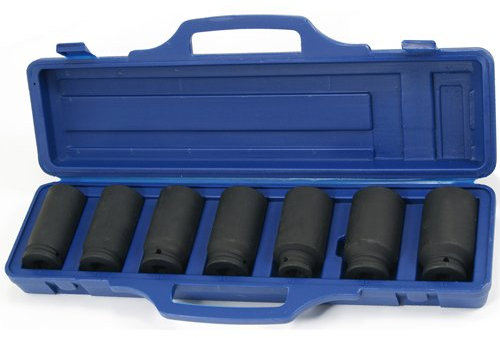 7 IMPACT Steckschlüsseleinsätze Stecknuss Nuss Schraubenschlüssel Stecknüsse Vielzahn (Doppel-Sechskant/Doppel-6-kant) 27-36mm 12-KANT/Zwölfkant CR-MO Inkl. robuste Kunststoffbox