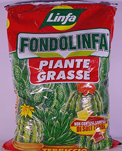 FONDOLINFA Piante GRASSE TERRICCIO Pronto all'Uso per Piante GRASSE E SUCCULENTE in Confezione da 10 Litri