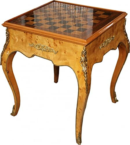 Casa Padrino Barock Spieltisch Schach/Backgammon Tisch Mahagoni L 60 x B 60 x H 71 cm - Möbel Antik Stil Barock