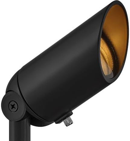 Hinkley Landscape Lighting 1536SK Accent Spot Light - Aluminum, MR16 LED Bulb Required, Safe for Wet Conditions, Wiring Kit and Ground Spike Included - Satin Black Finish with Clear Lens