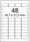 Laserdrucker Etiketten auf A4 Bogen, weiß - 45,7 x 21,2 mm - 4.800 Papier Aufkleber auf 100 Blatt, ablösbare Universal Klebe-Etiketten, matt