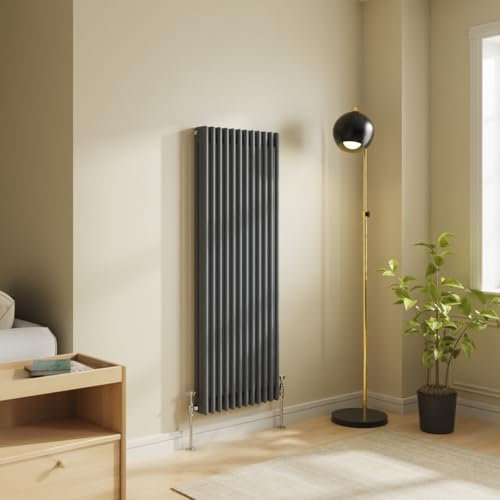 NRG 1500x560 Traditional Colosseum Cast Iron Bathroom Radiator Anthracite 3 Panel