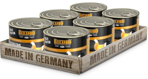 BELCANDO Single Protein Dose [6x200g Huhn] | Sortenreines Nassfutter für Hunde | Monoprotein Feuchtfutter