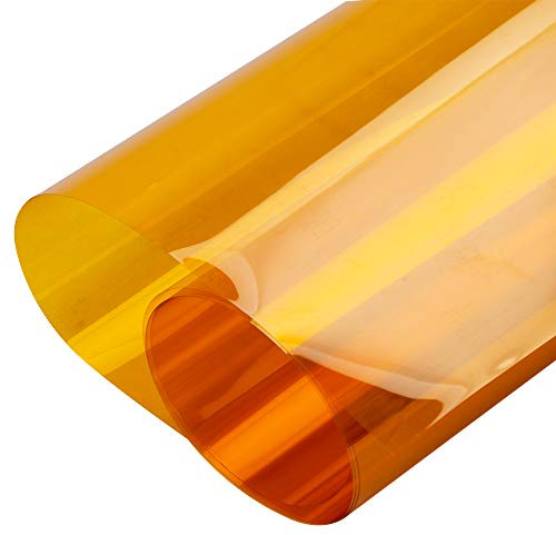 HOHOFILM Deko-Fensterfolie, selbstklebend, transparent, für Zuhause, Bau, Glas, 45 x 200 cm 17.7in x 78.7in goldgelb
