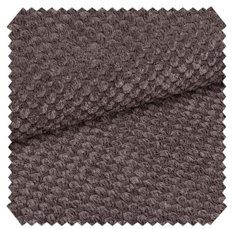 novely® ZEVEN Plüschiger Möbelstoff in Cord-Optik - Ultraweicher Polsterstoff mit Kachelmuster - Extrem Robuster Bezugstoff - Pflegeleichte Meterware 1lfm (03 Braun)