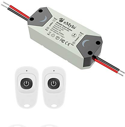 Modulo relè wireless eMylo Smart WiFi RF Interruttore relè wireless 5V-36V Controller 1 canale Timer Elettrodomestico 12V 433 MHz Supporto Alexa/Google Home tramite Ios Android