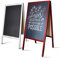 MoB Présentoir publicitaire pour l'extérieur - Résistant aux intempéries - Tableau publicitaire pour l'extérieur - Tableau à craie inscriptible - Double face - Avec marron blanc - 81 x 50,8 x 4,5 cm