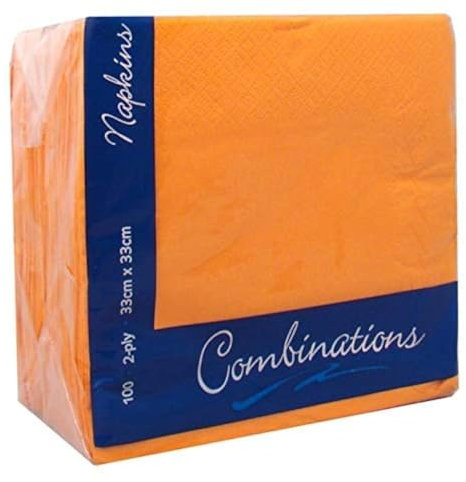 Orange Napkins Combinations 2ply 100 Pieces for Parties/Events/Dinners/Home