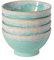 Costa Nova Latte-Schalen, Steingut, Keramik, 540 ml, Latte Bowls Collection, Aqua, mikrowellen- und spülmaschinenfest, lebensmittelechte Glasur, Serviergeschirr in Restaurantqualität, 4 Stück