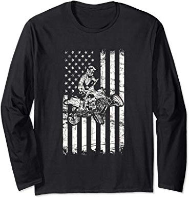 Drapeau américain Cool Quad Four Wheeler ATV Bike Offroad Manche Longue