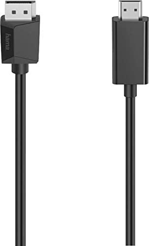 Hama DisplayPort/HDMI Adapterkabel DisplayPort Stecker, HDMI-A Stecker 1.50m Schwarz 00200712 DisplayPort-Kabel