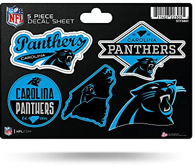 Carolina Panthers Aufkleber, klein, 10,8 x 15,2 cm, 5 Stück