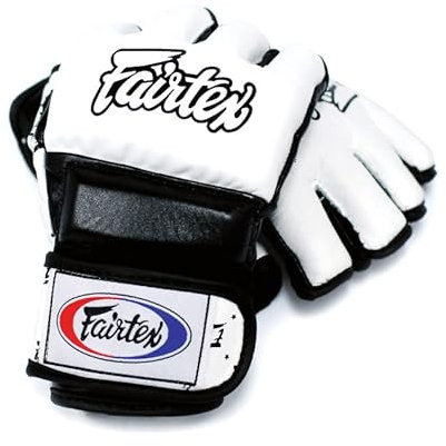 Fairtex FGV17 Super Sparring Grappling MMA Gloves (White/Black, Large)