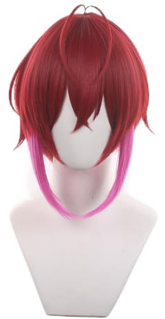 Wein Rot Kurze Perücke für Anime Kostüm mit geraden hitzebeständigen synthetischen Haaren für Frauen Halloween Cos Anime Party Comic Con Ersatz Perücken