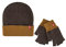 Levi's Warme Wintermütze für Herren, wendbar, mit fingerlosem Handschuh-Set, Hellbraun, Einheitsgröße