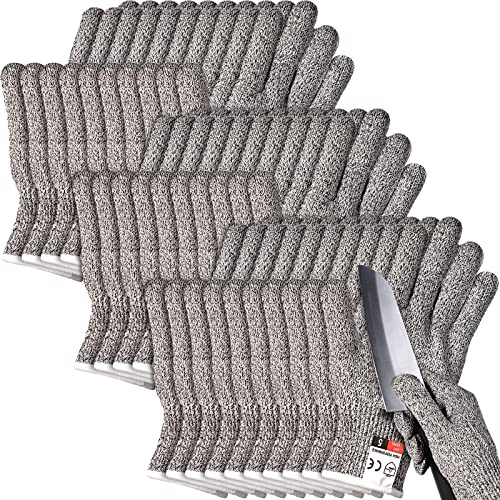 Potchen 15 Pairs Cut Resistant Gloves Level 5, Safety, Large