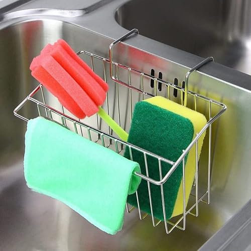 Organizador De Fregadero De Cocina, Soporte De Esponja De Acero Inoxidable, Soporte De Paño De Cocina, Porta Estropajos, Estante De Almacenamiento Para Fregadero, Bandeja Escurridor De Platos